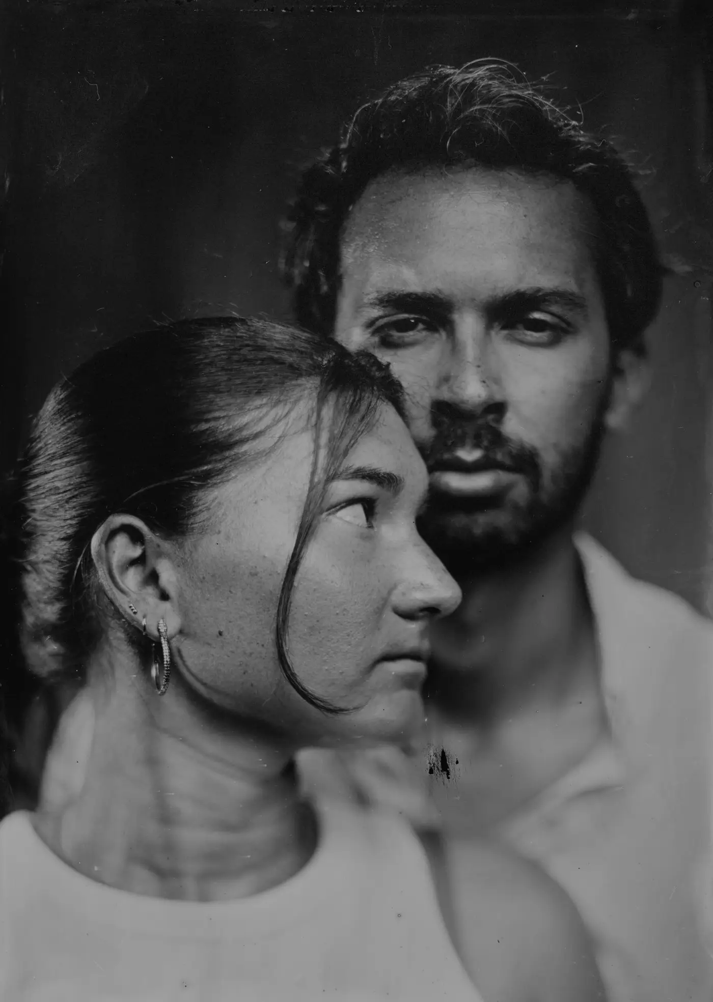 Wet plate collodion tintype portrait made in Los Angeles, plate 13