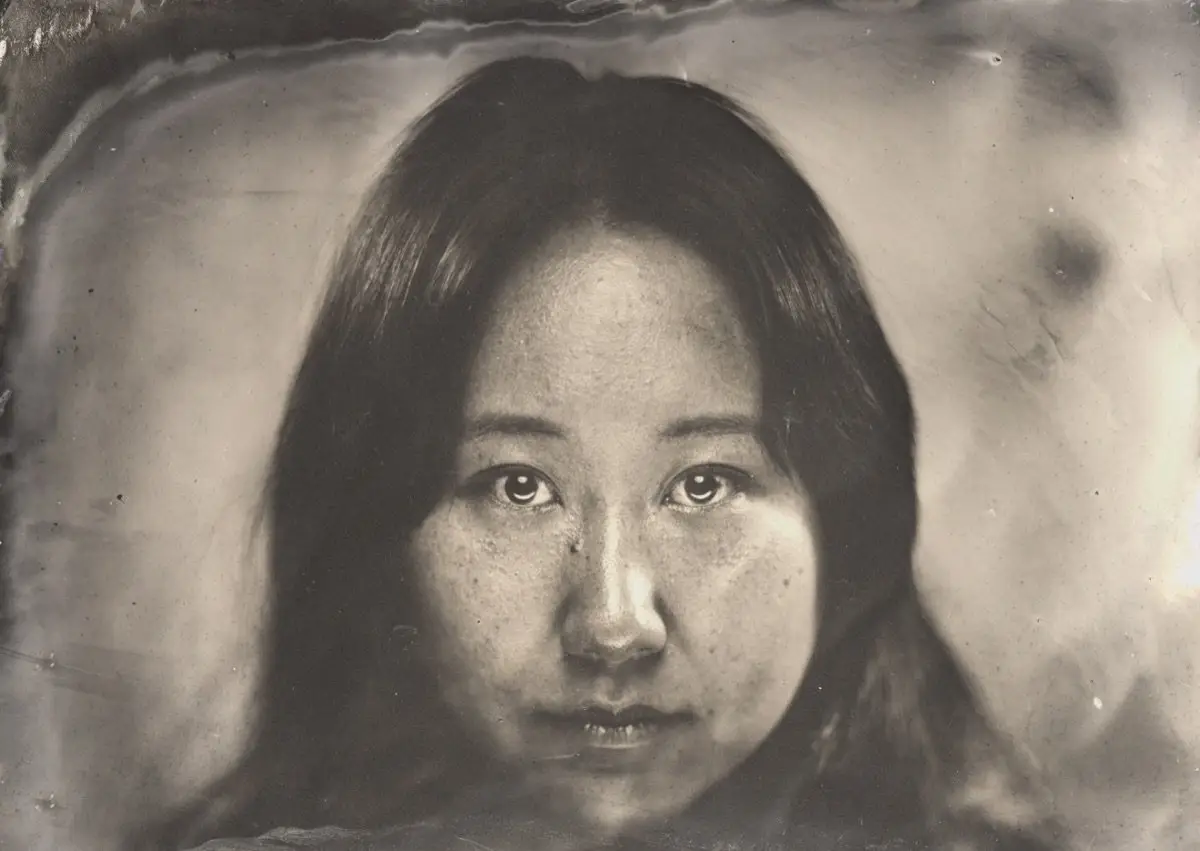 Wet plate collodion tintype portrait made in Los Angeles, plate 15