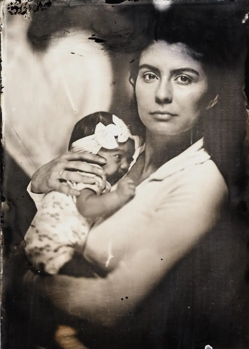 Wet plate collodion tintype portrait made in Los Angeles, plate 08